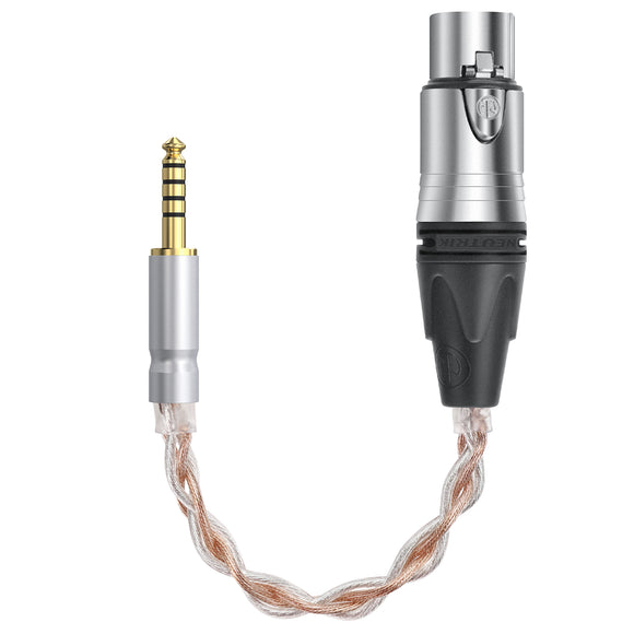 Geekria 4.4mm Balanced Male to 4-Pin XLR Balanced Female Headphones Audio Adapter Cable, OCC Copper Silver Plated Upgrade Cord, Compatible with Amplifiers, Microphones (20cm/8'')