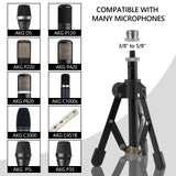 Geekria for Creators Tabletop Tripod Mic Stand Compatible with AKG D5, P120, P220, P420, P820, C1000S, C3000, C451B, P5i, P3S Microphones, Desktop Mic Stand with Foldable Non-Slip Feet