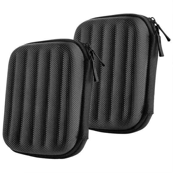 Geekria Shield Headphones Case for In-Ear Headphones, Replacement Hard Shell Travel Carrying Bag with Cable Storage, Compatible with JVC, JBL, Bose, HiFiman, Phaiser, Shure Headset (2Packs/Black)