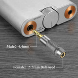 Geekria 4.4mm Male to 3.5mm (1/8'') Balanced Female Headphones Adapter for 3.5mm 4-Pole Cable Connected to Balanced 4.4mm Player Device, Aluminum Alloy Conversion Audio Plug, Gold Plated Adapter