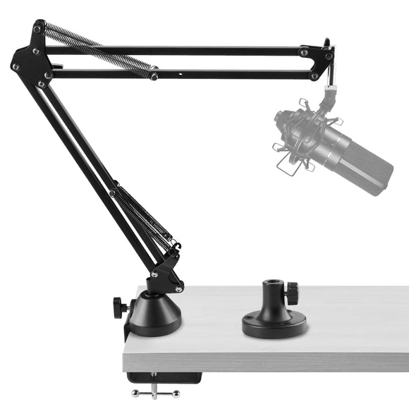 Geekria for Creators Microphone Arm Compatible with MXL 770, 990, 991, BCD-1, V67N Mic Boom Arm with Table Flange Mount Adapter, Suspension Stand, Mic Scissor Arm, Desk Mount Holder