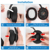 Geekria Sport Cooling-Gel Replacement Ear Pads for JBL Everest 750 Headphones Ear Cushions, Repair Parts ( Black )