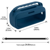Geekria Silicone Speaker Case Cover Compatible with Bose SoundLink Plus, Protective Soft Skin, Replacement Portable Speakers Travel Carrying Sleeve with Shoulder Strap (Navy Blue)