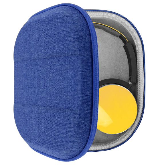 Geekria Shield Headphones Case Compatible with JBL, Sony, AKG, Skullcandy, Replacement Hard Shell Travel Carrying Bag with Cable Storage (Blue)