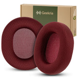 Geekria Mesh Fabric Replacement Ear Pads Compatible with Sony WH-CH700N, WH-CH710N, WH-CH720N Headphones Ear Cushions, Repair Parts (Dark red)