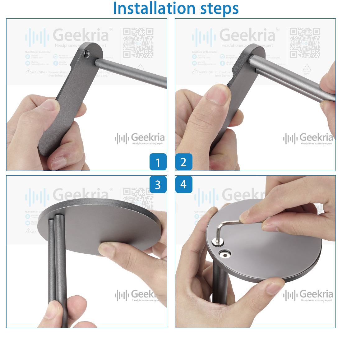 Geekria Aluminum Alloy Headphones Holder for Over-Ear Geekria Aluminum Alloy Headphones Holder for Over-Ear