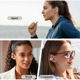 Geekria Snowflake Crystal Charm, Clip-On Earbuds Jewelry Accessories Compatible with HUAWEI FreeClip 2, TOZO OpenEarRing, SHOKZ OpenDots ONE (Silver)