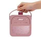 Geekria Silicone Speaker Case Cover Compatible with Bose SoundLink Micro II, Protective Soft Skin, Replacement Portable Speakers Travel Carrying Sleeve with Keychain Hook (Pink)