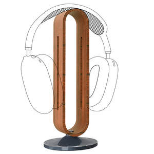 Geekria Wooden | Aluminum Alloy Headphones Stand for Over-Ear Headphones, Gaming Headset Holder, Desk Display Hanger with Solid Heavy Base Compatible with Sony, Bose, Shure, Jabra, JBL (Walnut)