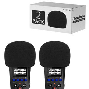 Geekria for Creators Foam Windscreen Compatible with ZOOM H1 essential Recorder, Mic Wind Cover, Sponge Filter, Portable Digital Recorder (Black / 2 Pack)