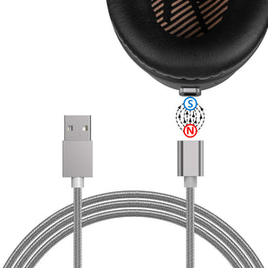 Geekria SNAP Quick Connect Charger Cable Compatible with BOSE QuietComfort Ultra TWS QC Ultra QC SE QC45, Replacement Magnetic Headphones Power Charging Cord with Plug Extraction Tool (3 ft/100cm)