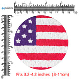 Geekria 2 Pairs Flex Fabric Headphone Ear Covers - Product Safety Certified - Washable & Stretchable Protectors for Over-Ear Headsets, Sweat Pads for Gym, Gaming (M/America Flag Pattern)