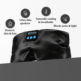 Geekria Mulberry Silk Sleep Headphones Bluetooth Headband for Side Sleepers, Wireless Headband with Ultra-Thin HD Speakers, Soft Breathable Sleep Headphone for Sleeping, Travel, Yoga (Black)