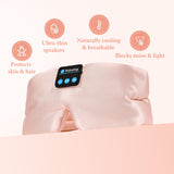 Geekria Mulberry Silk Sleep Headphones Bluetooth Headband for Side Sleepers, Wireless Headband with Ultra-Thin HD Speakers, Soft Breathable Sleep Headphones for Sleeping, Travel, Yoga (Pink)
