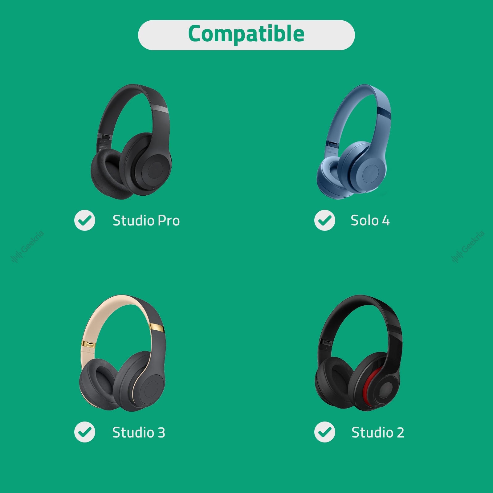 Beats Solo Microphone Geekria Audio Cable With Mic Compatible