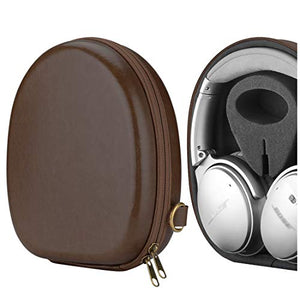Geekria Shield Headphones Case for On-Ear/Over-Ear Headphones, Replacement Hard Shell Travel Carrying Bag with Cable Storage, Compatible with Bose QCUltra, QC45, QC35Gaming, QC35 Headsets (Brown)