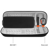Geekria Shield Speaker Case Compatible with JBL Flip 7 / 6 / 5 / 4 / 3 Cover, Replacement Travel Hard Shell Portable Speaker Protective Carrying Bag with Cable Storage, Shockproof