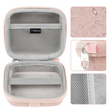 Geekria Shield Speaker Case Compatible with JBL Go 5/4/3, Go 3 Eco Cover, Replacement Hard Shell Portable Speaker Protective Carrying Bag with Cable Storage, Keychain Carabiner (Pink)