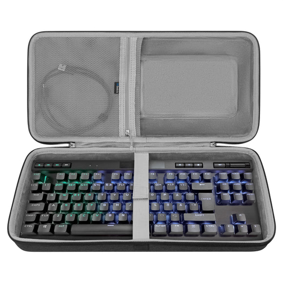 Geekria Tenkeyless TKL Keyboard Case, Hard Shell Travel Carrying Bag for 80% 87 Key Computer Mechanical Gaming Keyboard, Keyboard and Mouse Combo Compatible with CORSAIR K70 RGB TKL, CORSAIR K63