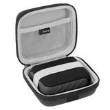 Geekria Shield Speaker Case Compatible with JBL Go 5/4/3, Go 3 Eco Cover, Replacement Hard Shell Portable Speaker Protective Carrying Bag with Cable Storage, Keychain Carabiner (Dark Grey)