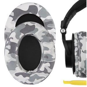 Geekria QuickFit Extra Thick Replacement Ear Pads for ATH M50X, M50XBT, M50XBT2, M60X, M50, M40X, M30, M20, M10 Headphones Ear Cushions, Headset Earpads, Ear Cups Cover Repair Parts (Camo)