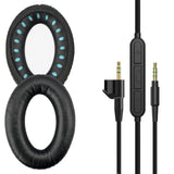 Geekria Replacement Earpad Ear Pad Cushions and Replacement Audio Cable (With Mic and Volume Control) for Bose AE2, AE2i, AE2w Headphone (Cable + Earpad)