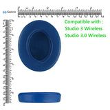 Geekria Elite Sheepskin Replacement Ear Pads for Beats Studio 3 (A1914), Studio 3.0 Wireless Headphones Ear Cushions, Headset Earpads, Ear Cups Cover Repair Parts (Blue)