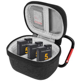Geekria Mini Storage Carrying Case Compatible with GoPro Hero 13, 12, 11, 10, 9, 8 and DJI Osmo Action 5 Pro, 4, 3 Battery, Portable Easy Carrying Travel Bag, Camera Accessories (Gray)