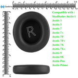 Geekria QuickFit Replacement Ear Pads Compatible with SteelSeries Arctis 1/ 3/ 5/ 7/ 7+/ 7P/ 7P+/ 7X/ 9/ 9X, Arctis Pro/Prime Headphones, Ear Cushions, Repair Parts (Black)