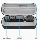 Geekria Hard Carrying Case Compatible with Insta360 Luna Ultra, Protective Travel Storage Case for Pocket Gimbal Camera, Waterproof Shockproof Organizer Bag with Lanyard Strap (Dark Grey)