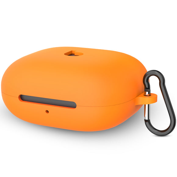 Geekria Silicone Case Cover Compatible with Powerbeats Pro 2 True Wireless Earbuds, Protective Earphones Skin Cover with Keychain Hook, Charging Port Accessible (Orange)