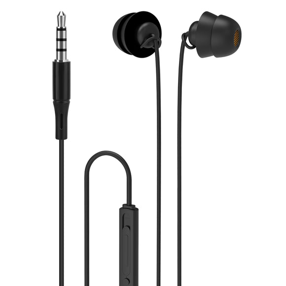 Geekria Sleep Earbuds, Noise Isolation Earplugs, Mini Comfortable ASMR Sleep Earphones, Air Travel, Side / Light Sleep, White Noise with Microphone And Volume Control (Black)