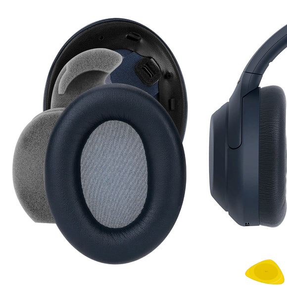 Geekria QuickFit Replacement Ear Pads for Sony WH-1000XM4 Wireless Headphones Ear Cushions, Headset Earpads, Ear Cups Cover Repair Parts (Blue)