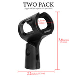Geekria for Creators Universal Microphone Clip Holder, Adjustable Mic Mount Suitable for Handheld Microphones, Compatible with Shure SM58S, PGA48, Sennheiser E 835, E945 (Black / 2 Pack)