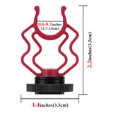 Geekria for Creators On Camera Microphone Shock Mount Holder, Shockmount for Shotgun Video Microphones with Cold Shoe, Compatible with RODE VideoMicro, Movo VXR10 (Red / 2 Pack)