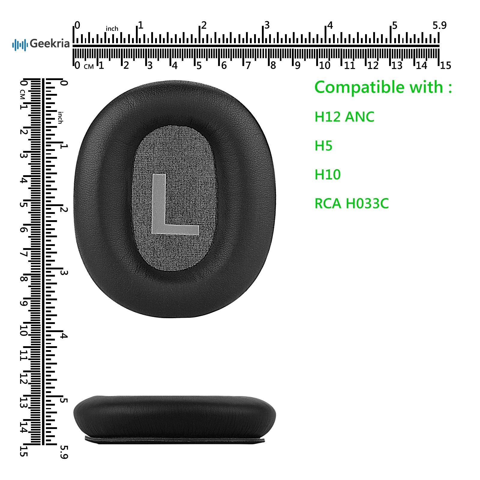 Geekria QuickFit Replacement Ear Pads for Mpow H12 ANC, H10, RCA H033C