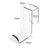 Geekria Acrylic Cubicle Wall Hooks for Headphones, Headphone Hook Holder, Headsets Hanger Compatible with Bose, SONY, Sennheiser, ATH, AKG, JBL General Purpose Game Earphone (2 Pack / Clear)