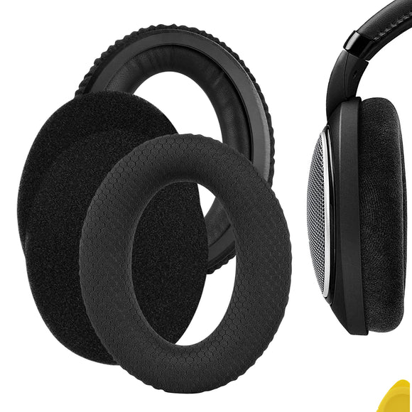 Geekria Comfort Mesh Fabric Replacement Ear Pads for Sennheiser HD598, HD598SE, HD598CS, HD598SR, HD595, HD599, HD599 SE Headphones Ear Cushions, Headset Earpads, Ear Cups Repair Parts (Black)