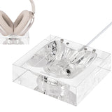 Geekria Headphones Charging Stand for Apple AirPods Max/AirPods Max 2 (USB-C), Acrylic Charging Dock, Base with Sleep Power Saving Mode (transparent)