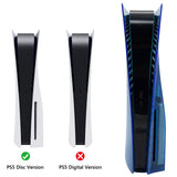 Geekria Transparent Cover Plates Compatible with Sony PlayStation 5 Disc Edition, Replacement Shell Gaming Accessories with Fan Vents (Blue)