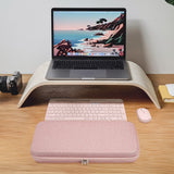 Geekria Keyboard Carrying Case, Hard Shell Protective Travel Bag, Compatible with Logitech MK470, Logitech K585, Logitech K580, Logitech MK470 Slim Wireless Keyboard and Mouse Combo (Pink)