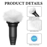 Geekria for Creators Furry Windscreen for 0.3'' (8mm) Diameter Microphone, Mic DeadCat Wind Cover Muff, Fluff Cover Windshield Compatible with Sennheiser ME2 (White / 2 Pack)