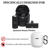 Geekria for Creators Microphone Case Cover Compatible with JBL Quantum Stream Wireless, Mic Silicone Protective Case Skin, Soft Microphone Travel Charging Case Sleeve (White)