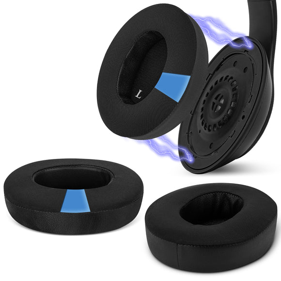 Geekria SNAP Ear Pads Replacement Kit for Beats Studio Pro Headphones, Magnetic Easy Switch Ear Cushions, Exchange Earpads in Seconds, Ear Cups Cover Repair Parts (Black Cooling-Gel, 1 Pair)