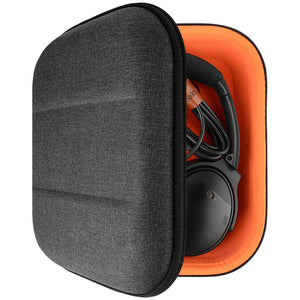 Geekria Shield Headphones Case Compatible with Bose QuietComfort 35 II Gaming Headset, QC35, Replacement Hard Shell Travel Carrying Bag with Cable Storage (Dark Grey)