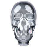 Geekria Glass Skull Decoration Statue Headphone Stand, Translucent, Durable Heavy-Duty Glass, Gamer Headset Stand For Desk, And Headphone Table Display Holder (Translucent)