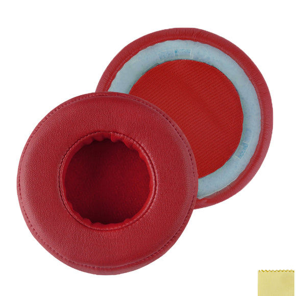 Geekria QuickFit Replacement Ear Pads for Monster Beats Pro Detox Headphones Ear Cushions, Repair Parts (Red)