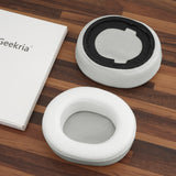 Geekria Comfort Mesh Fabric Replacement Ear Pads for SteelSeries Arctis Nova Pro Wireless Headphones Ear Cushions, Repair Parts (White)