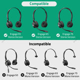 Geekria QuicFit Replacement Ear Pads for Jabra Engage55/65/75 Headphones Ear Cushions, Repair Parts Do Not Fit Engage 50 (Black)