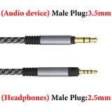 Geekria Audio Cable Compatible with Sennheiser HD 620S/599SE/598/598SE/560S/400PRO/579/569/550/505, 1/8" (3.5mm) to 2.5mm Braided Nylon Replacement Cord ( 4ft / 1.2 m)